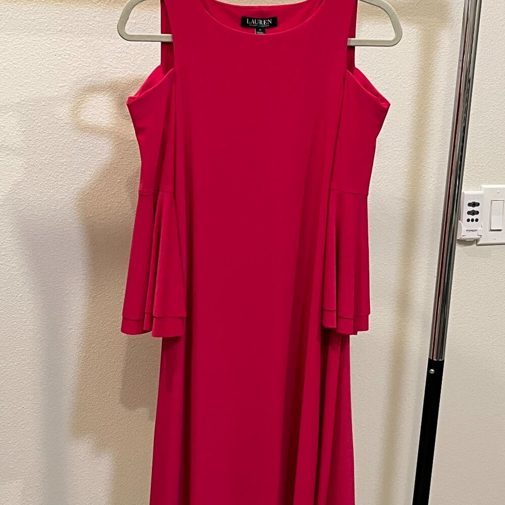 CLASSIC LAUREN by RALPH LAUREN FUCHSIA BELL SLEEVE DRESS SIZE 0